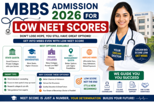 MBBS Admission 2026 for Low NEET Scores -  create a blog image