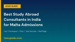best study abroad consultants in India for Malta admissions – 2026 comparison guide