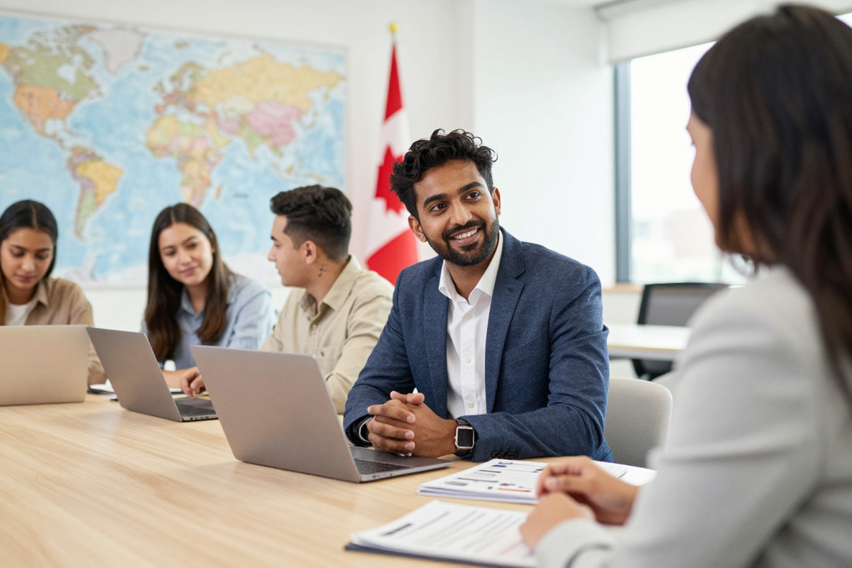 Indian student consulting an education counsellor about PGWP Canada 2026 eligibility and field of study requirements