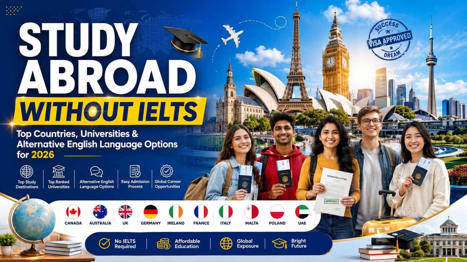 study abroad without IELTS
