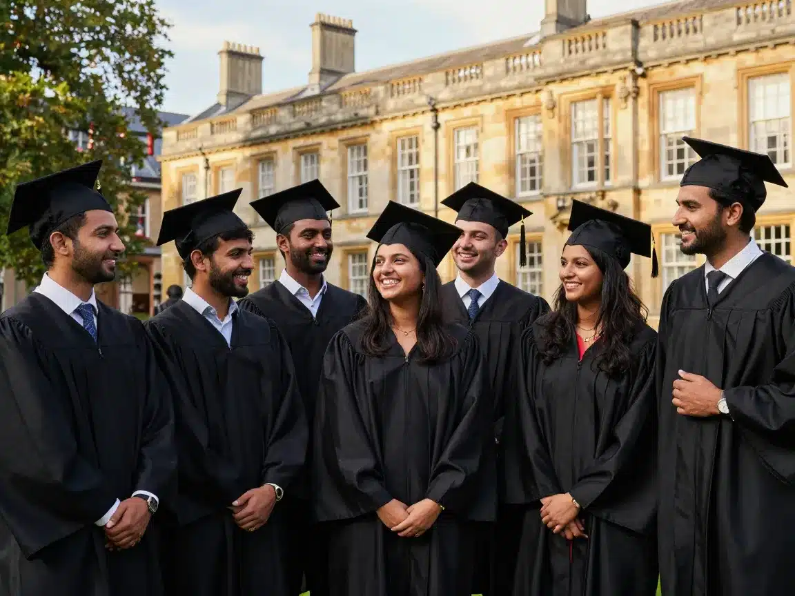 Indian students celebrating graduation after winning Germany scholarships for Indian students