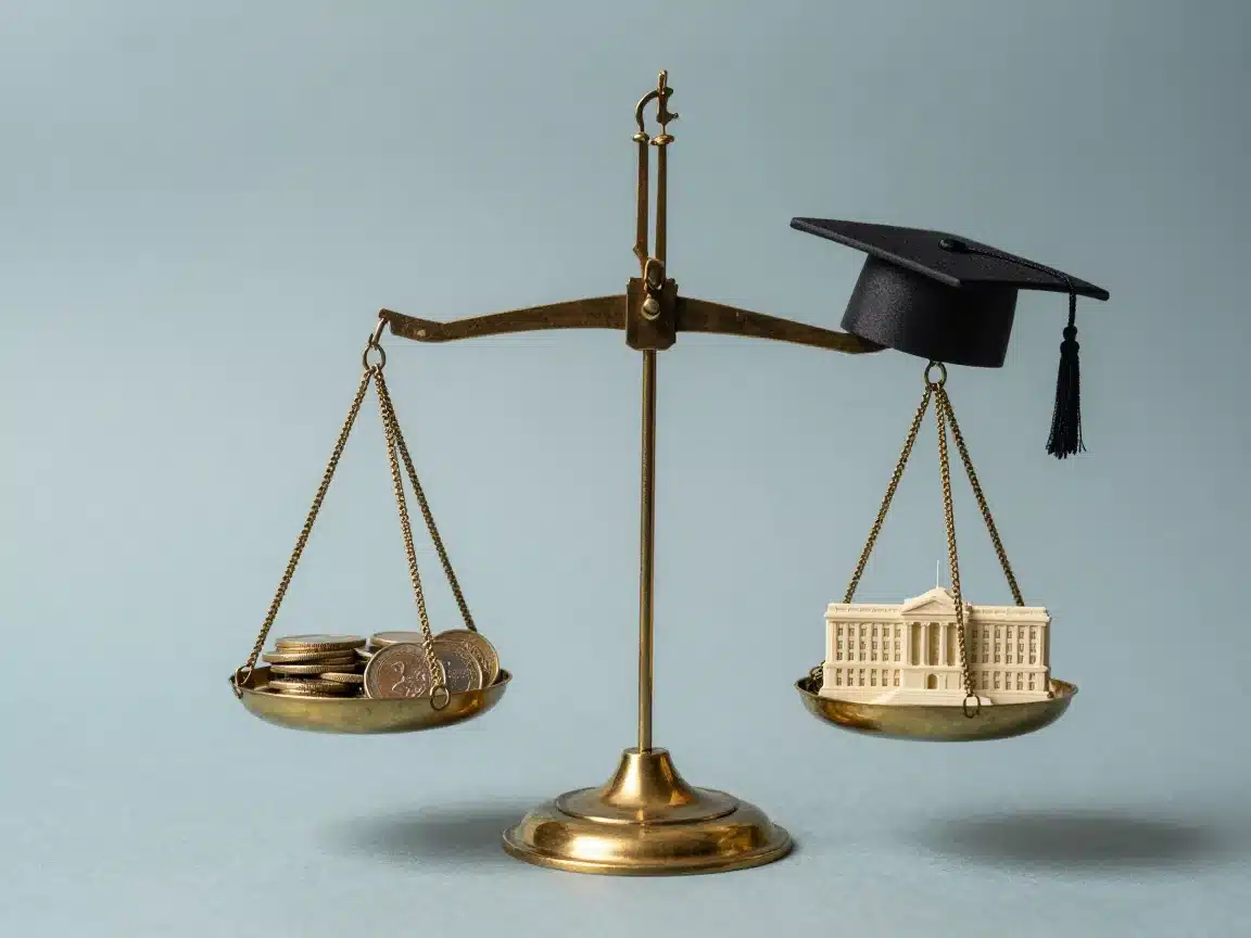 Balance scale comparing tuition-free public universities and named Germany scholarships for Indian students
