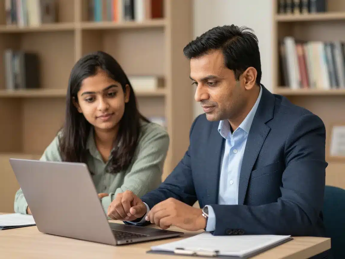 Education counsellor guiding an Indian student through Malta scholarship applications for 2026