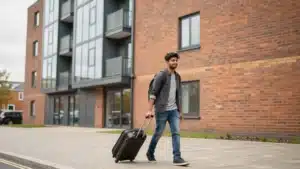 Student accommodation in UK for Indian students - arriving at purpose-built housing