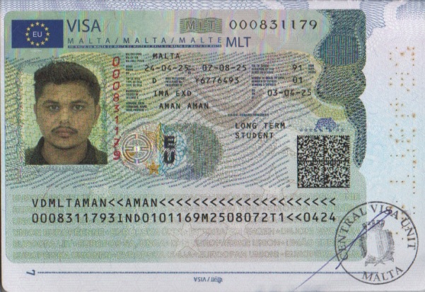 Malta student visa approval - Aman