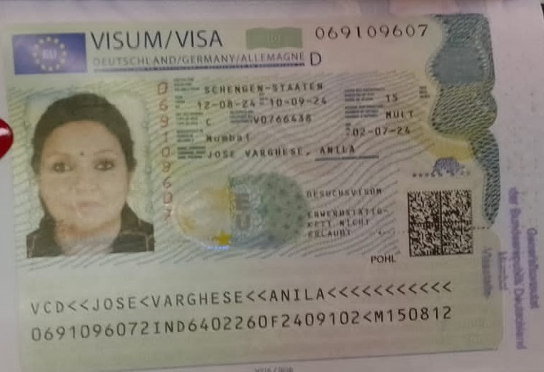 Germany student visa approval - Amila Jose