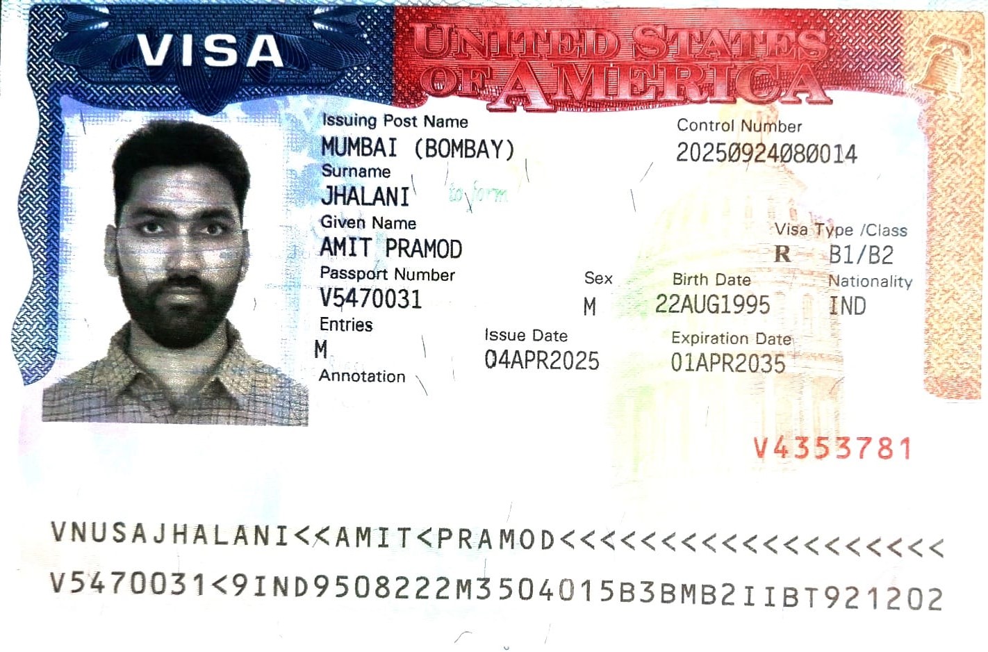 USA student visa approval - Amit Jhalani