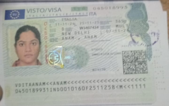 Italy student visa approval - Anam